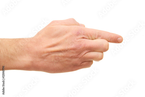 Man's hand isolated on a white background.
