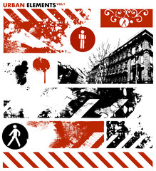 Acrylglasbilder Rot, Schwarz, Weiß urban design elements  © radoma