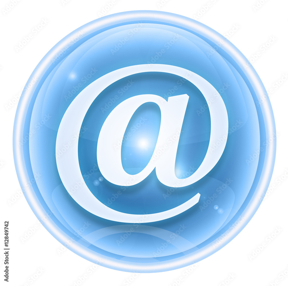 email icon ice, isolated on white background. email icon ice, isolated on white background.