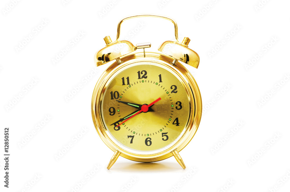 Shiny clock isolated on the white background Shiny clock isolated on the white background
