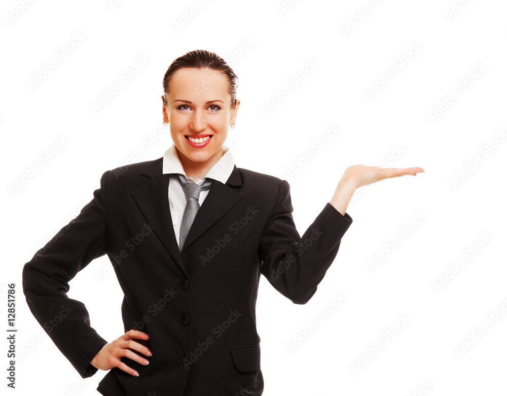 businesswoman demonstrating something businesswoman demonstrating something