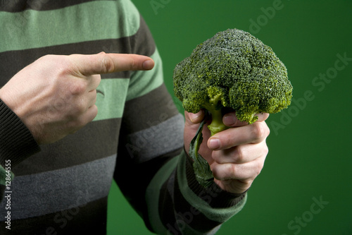 Man holding broccoli