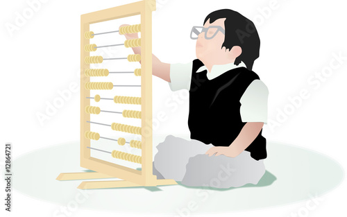 Accountant child with abacus