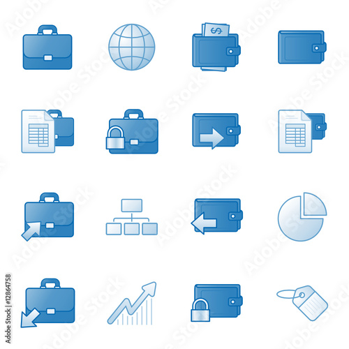 Banking web icons set 1, blue series