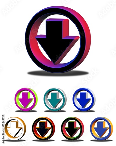 Tridimensional Download Arrows Set