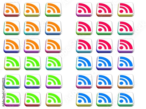 Rss Round Button In Multicolor