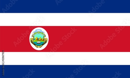 Flag of Costa Rica. Illustration over white background photo
