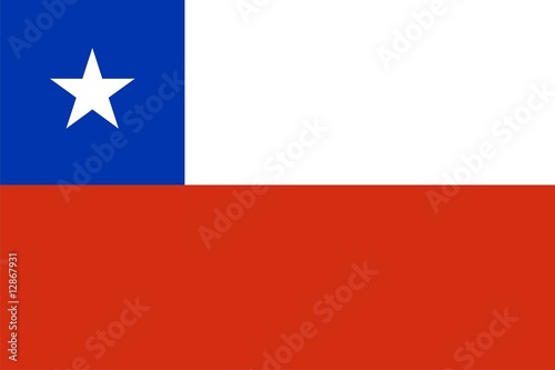 Flag of Chile. Illustration over white background