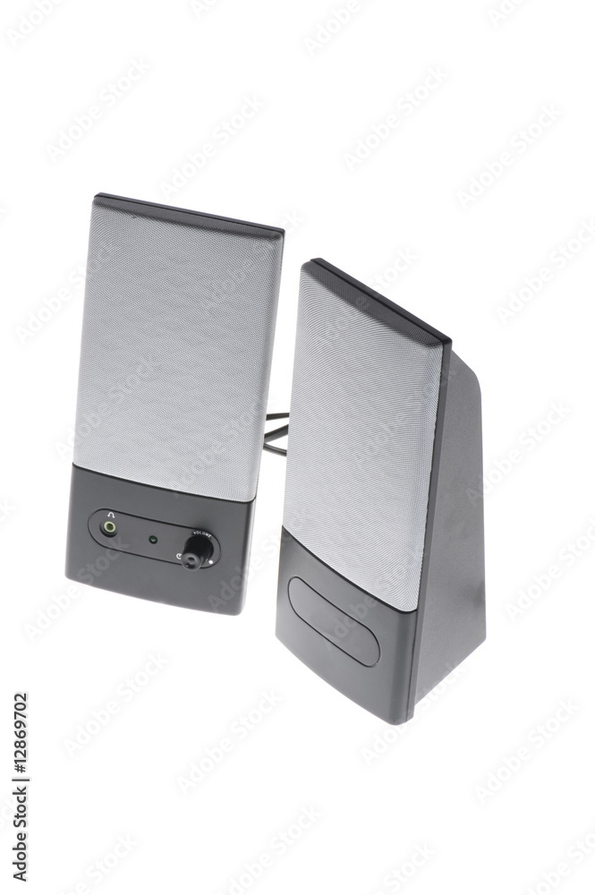 Obraz premium speakers on white macro
