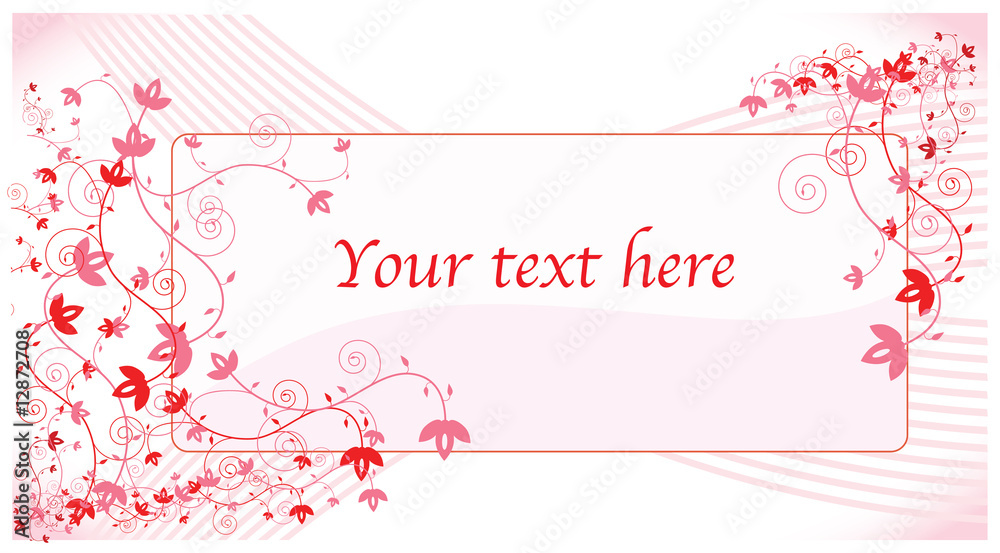 Red floral frame with space for text.