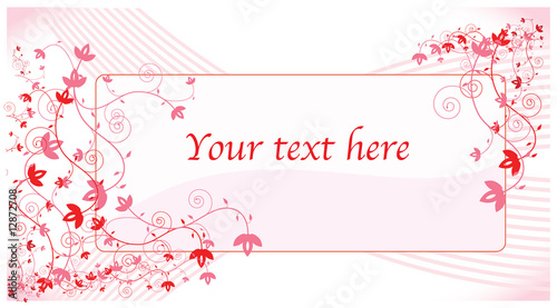 Red floral frame with space for text.