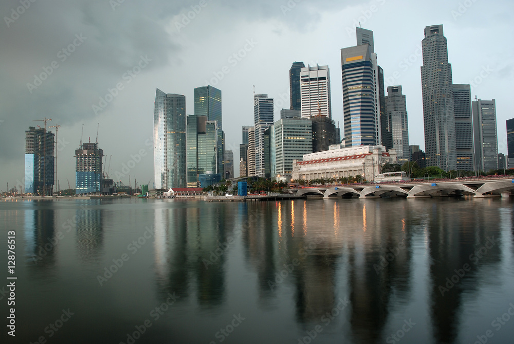 singapore skyline in the morning