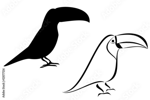 A Tribal and silhouette tucan set