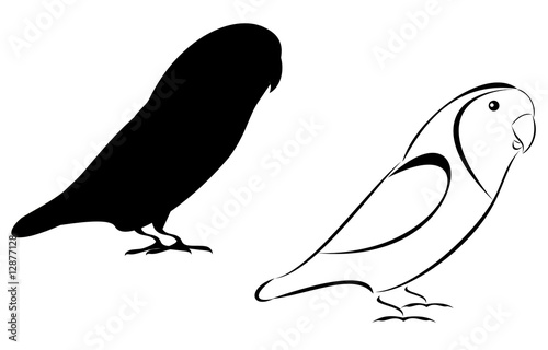 A Tribal and silhouette lovebirds set