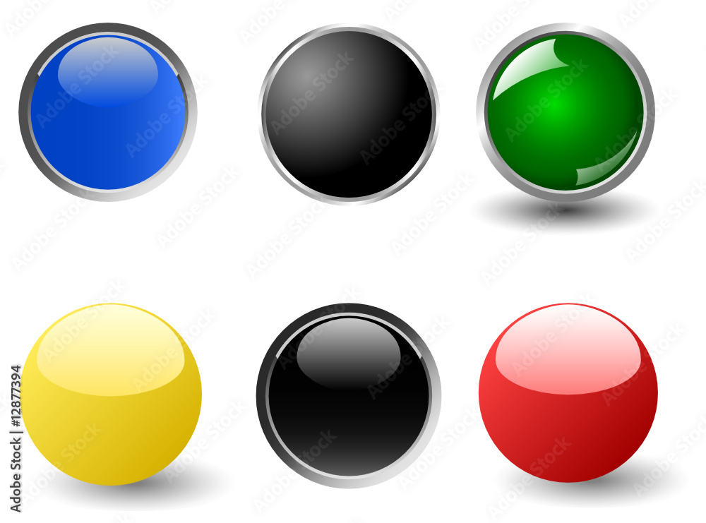 Set of colourful glossy balls. Vector illustration Set of colourful glossy balls. Vector illustration