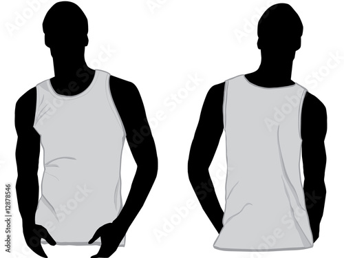 White  tank top design template with front and back.