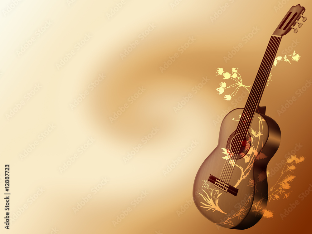 Chitarra Sfondo-Guitar Background-Guitare arrière plan Stock Illustration |  Adobe Stock