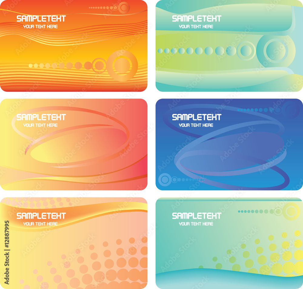 Set of colorful business cards