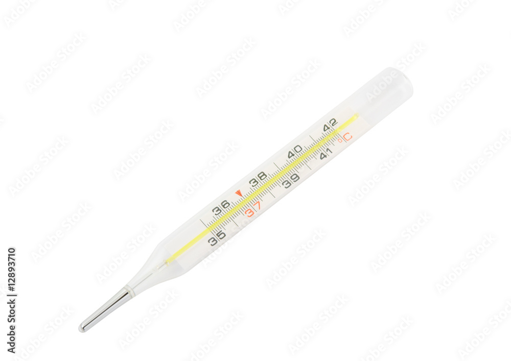 Mercury medical thermometer isolated on white Mercury medical thermometer isolated on white