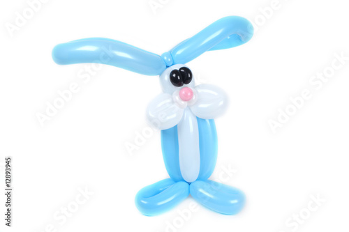 balloon rabbit on white back drop