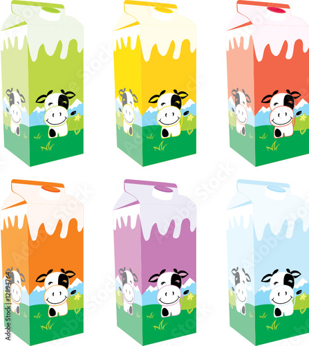 isolated milk carton boxes