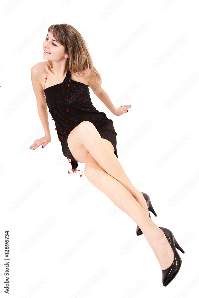 The girl in a black dress The girl in a black dress