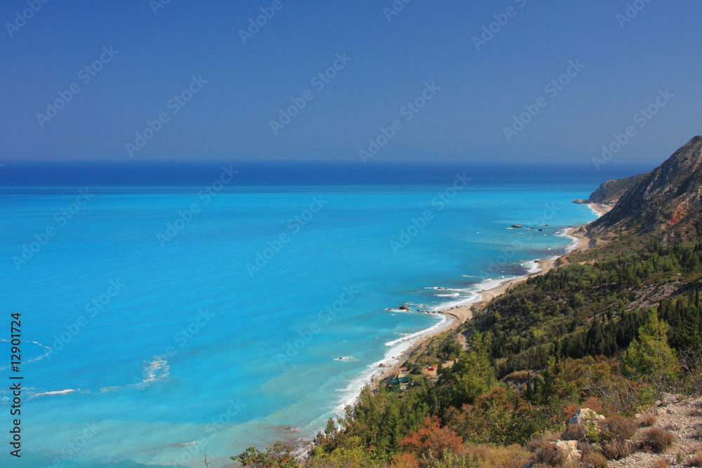 Beach on the Ionian island of Lefkas Greece