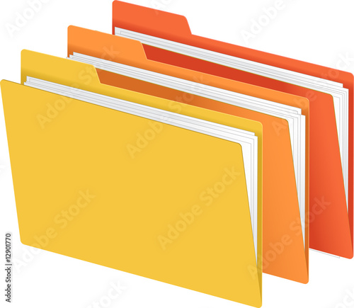Bright Yellow Orange Red File Folder
