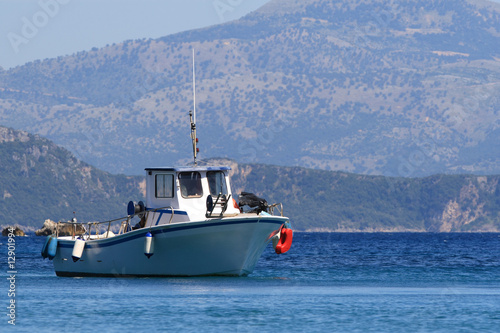 Fishing boat on the Ionian island of Lefkas Greece