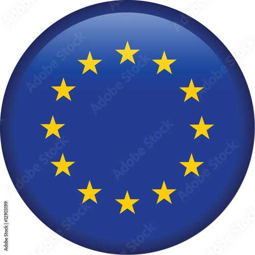 European Union flag icon, button with official coloring