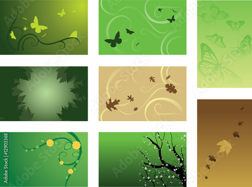 Green business card backgrounds