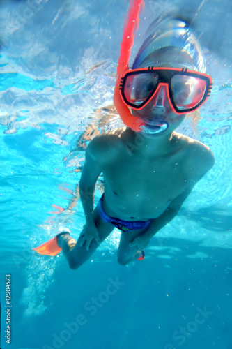 Swimmer swimming underwater