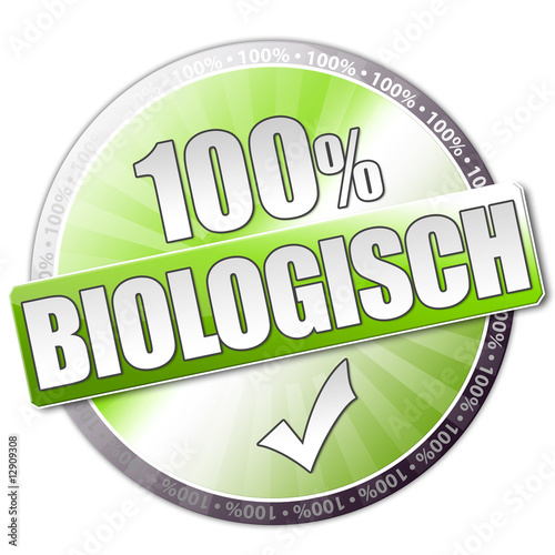 100% Biologisch Button photo