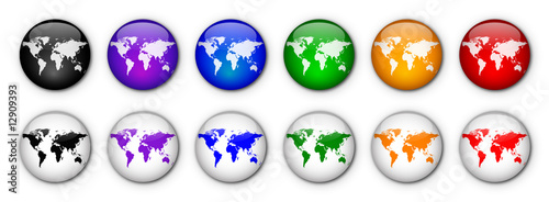 "Flag of the World" Buttons (x12) (various colours)