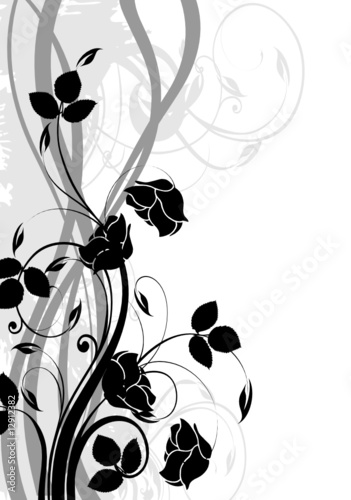 coin floral noir  grunge et roses