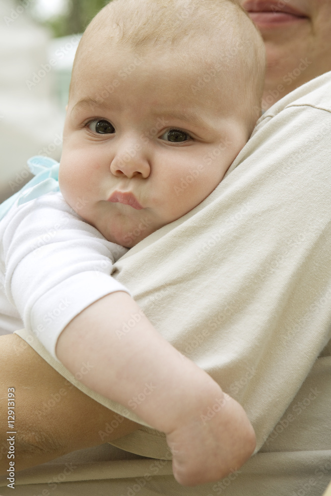 Portrait of happy serious pensive newborn baby Portrait of happy serious pensive newborn baby