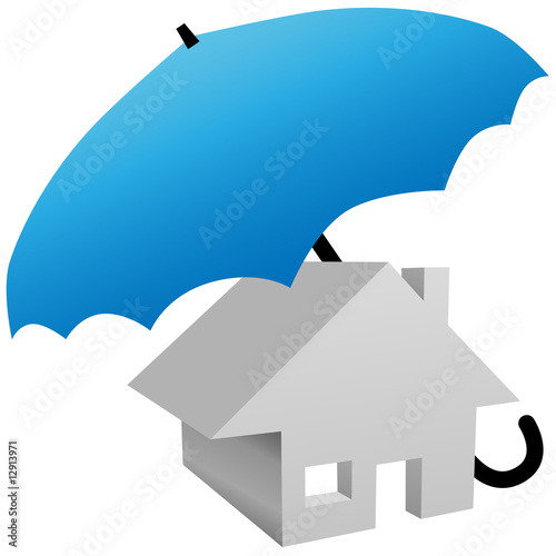House protection umbrella symbol home insurance security