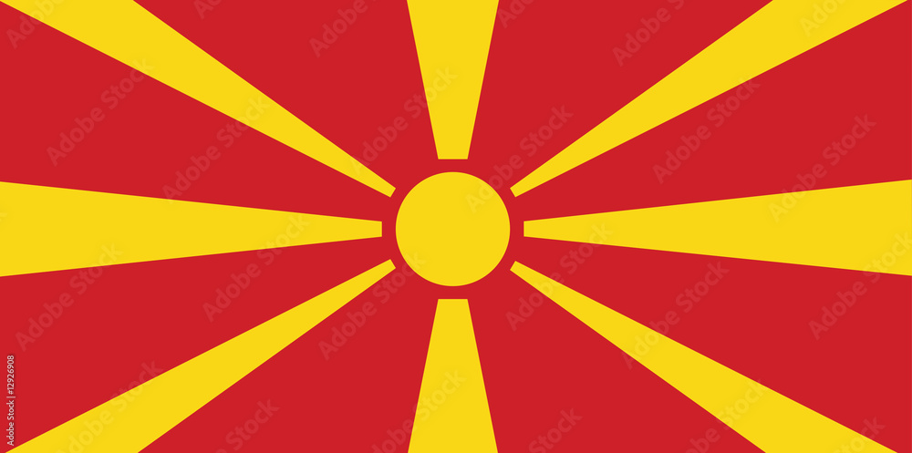 Macedonia national flag. Illustration on white background