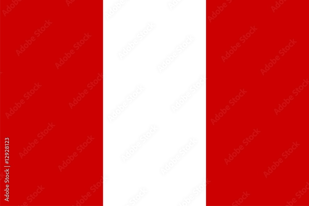 Flag of Peru. Illustration over white background