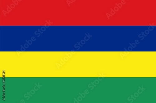 Flag of Mauritius . Illustration over white background