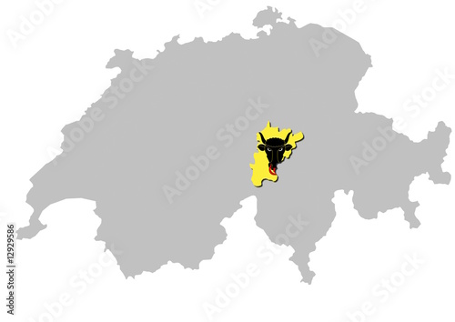 Tableau sur toile Kanton Uri auf Schweiz