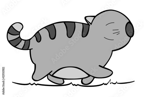 Vector of cartoon cat 02. Funny illustration.