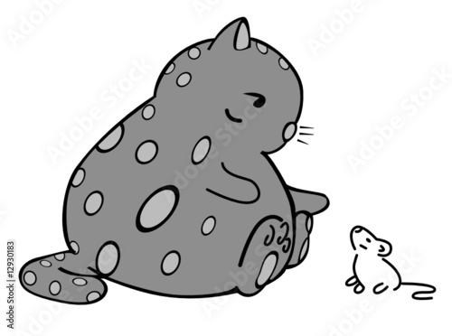 Vector of cartoon cat 01. Funny illustration.