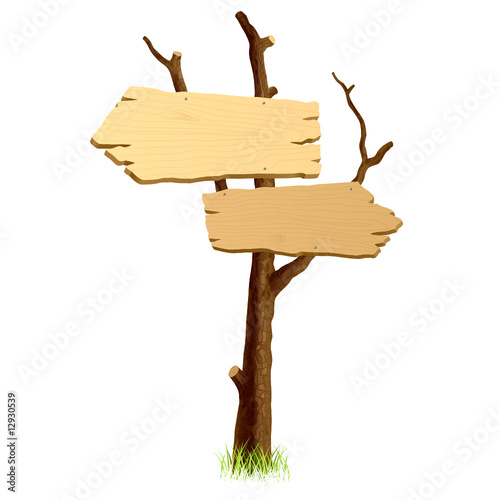 Wooden signboard. Vector.