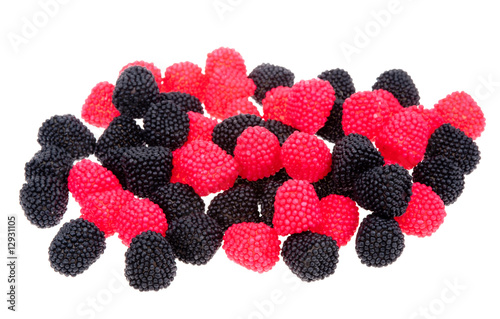 black and red berry shaped candies