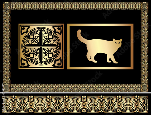 Egypt ornament details in frame