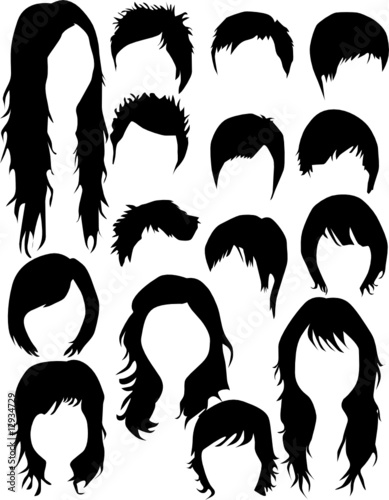 Hair - dress 2  (women and man), vector work