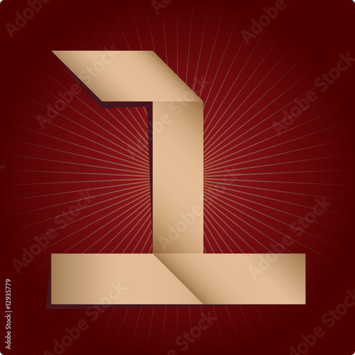 Numbers set on bordeaux background
