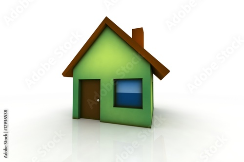 little green house - 3d render isolated illustration