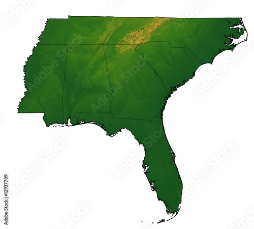 Map of the Southeastern United States